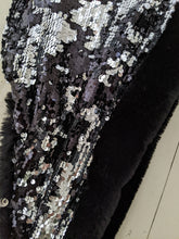 Silver sequin, faux fur hood, was £80 now £60