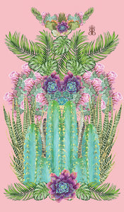 REDUCED from £240 to £150 Silk illustrated Kimono. Beautiful succulents and cacti