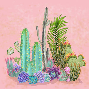 Wall Hangings 'Plants on Pink' Original illustration - beksiesboutique